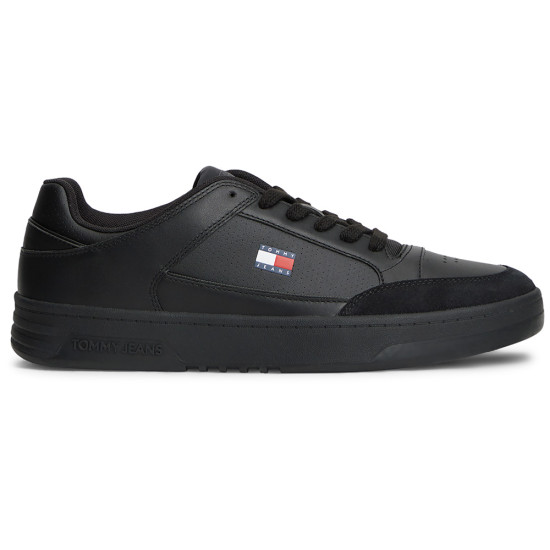 Tommy Hilfiger Leather Mixed Texture Basketball Trainers